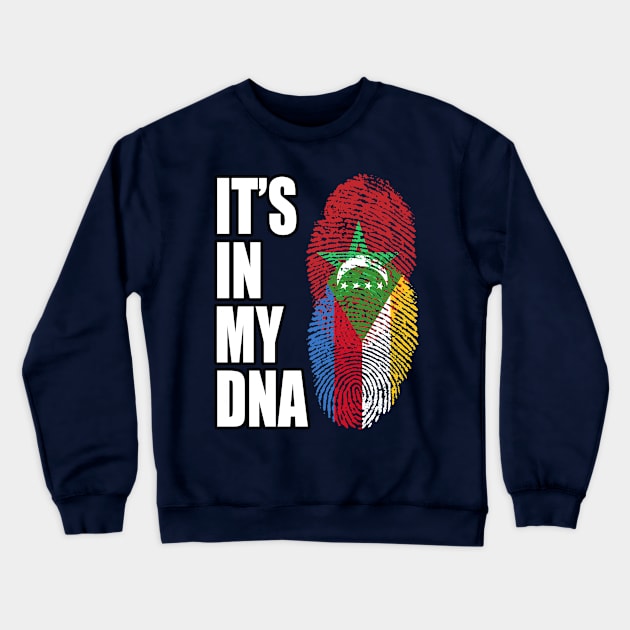 Comoran And Moroccan Mix DNA Flag Heritage Crewneck Sweatshirt by Just Rep It!!